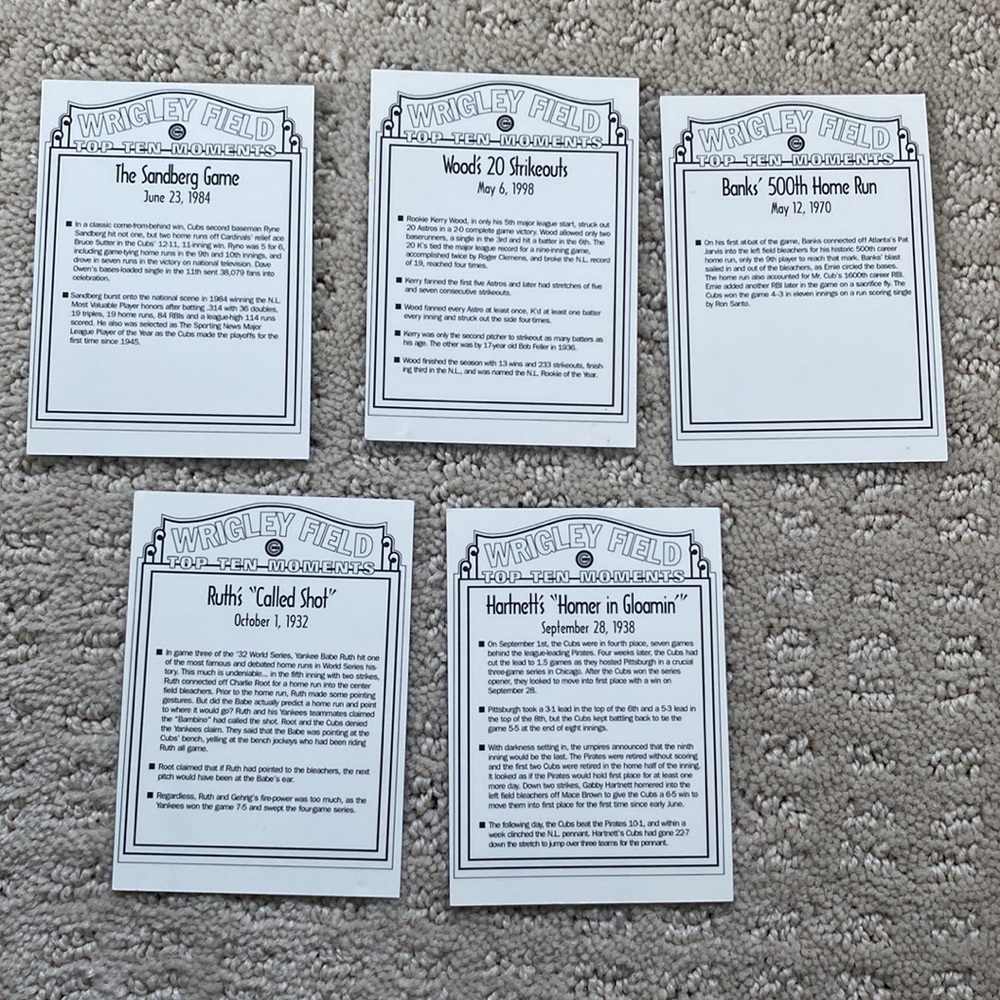 Vintage Wrigley Field Chicago Cubs game day cards - set unopened + opened cards - Picture 5 of 5